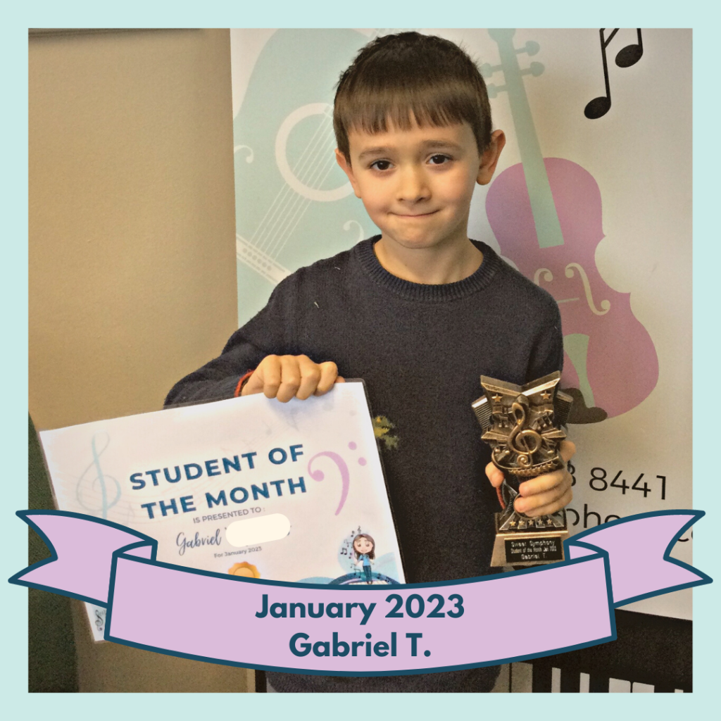 Gabriel won our first Student of the Month prize for 2023!